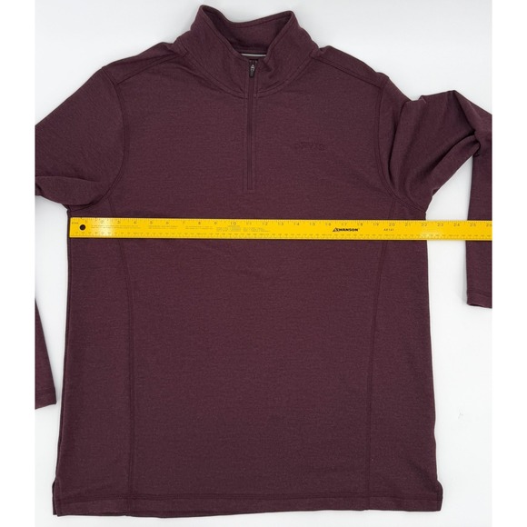 Orvis Sweater Mens Large Pullover Burgundy Quarter Zip Mock Neck Long Sleeve - Picture 10 of 13